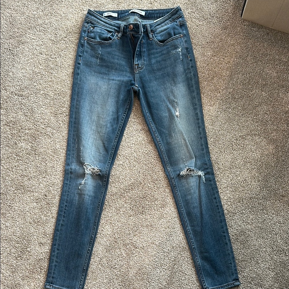 Vigoss Blue Skinny Jeans with Distressed Knees